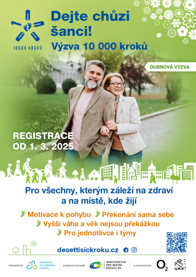Registrujte se do dubnové Výzvy 10 000 kroků