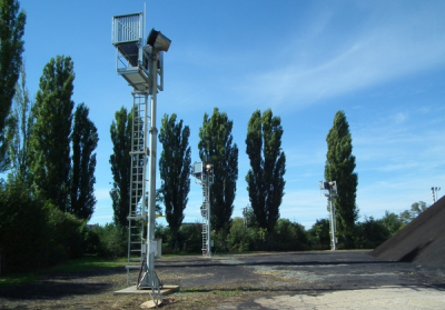 Mlžicí stěna v areálu teplárny