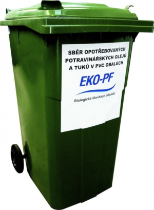 Popelnice na sběr opotřebovaného potravinářského oleje a tuku