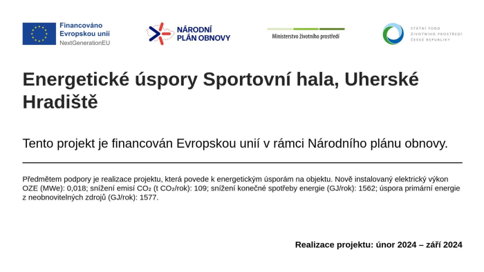 Sportovní halu čekají velké opravy