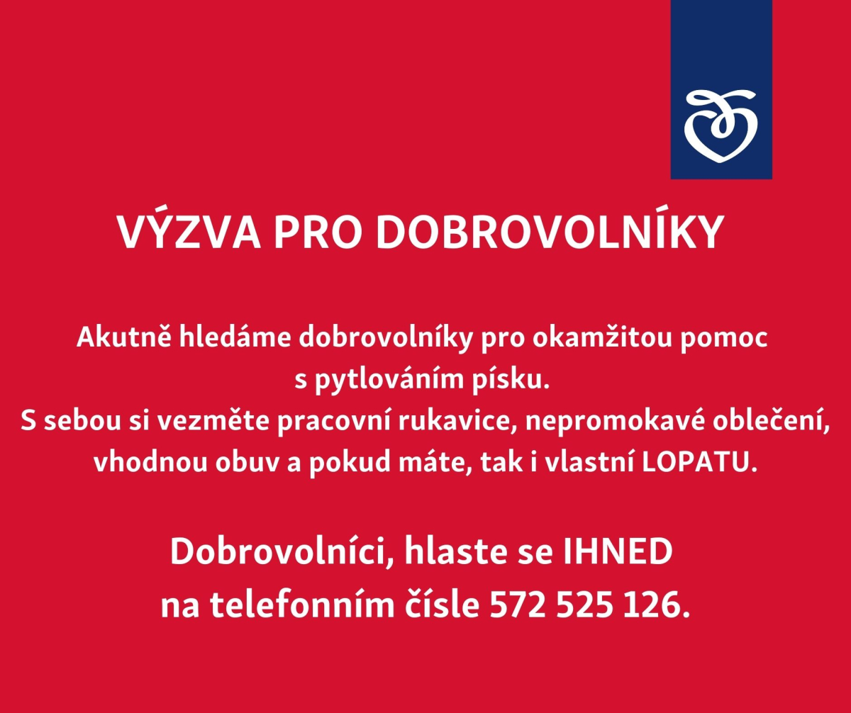 Akutně hledáme dobrovolníky na pytlování písku