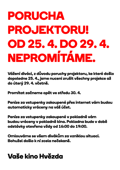 Porucha projektoru