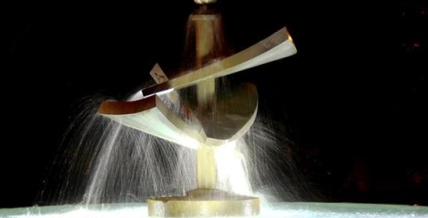 Kašna ve Smetanových sadech s novým osvětlením