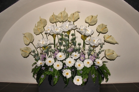 Výzdoba smuteční síně v Mařaticích