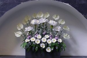 Výzdoba smuteční síně v Mařaticích